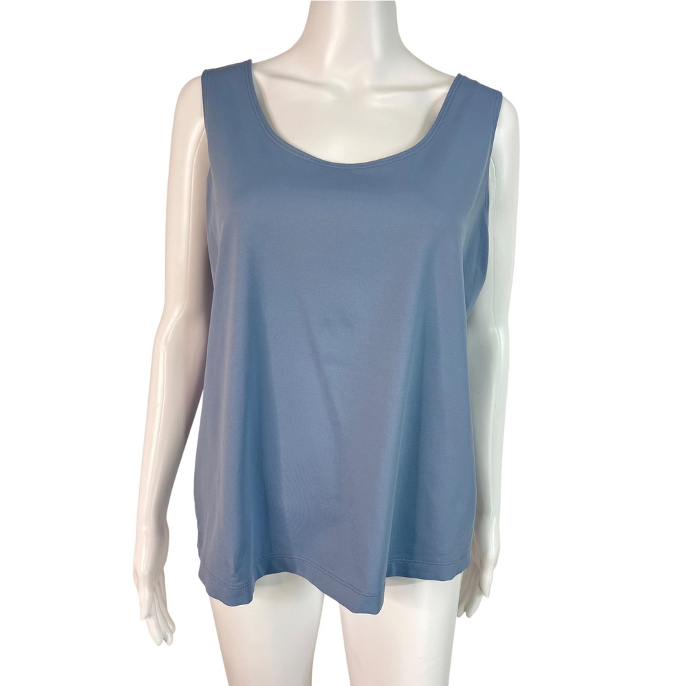 Chicos Blue Sleeveless Scoop Neck Tank Top Shell Layering Chico's 3 Size XL